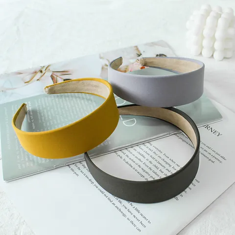 Cerchietto Imbottito a Tesa Larga da Donna Retro Tinta Unita in Tessuto Minimalista Ispessito in Spugna Accessorio Elegante