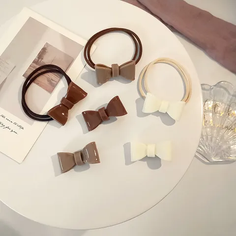 Acryl Strik Haarelastiekjes En Haarklemmen Minimalistisch Zoet Koreaanse Stijl Glanzend Haaraccessoires Voor Dagelijks Vrouwen