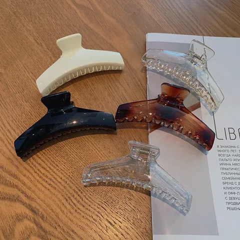 Pinza per Capelli in Acetato Grande Minimalista per Donna Molletta Geometrica per Capelli Spessi Elegante Accessorio Vintage