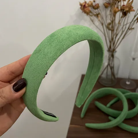 Elegante Fascia per Capelli in Stile Coreano in Velluto Imbottito per Donna Tinta Unita Vintage Spugna Spessa Accessorio