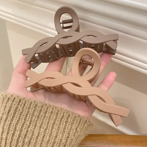 Grande Pinza per Capelli Opaca per Donna Capelli Spessi Forte Tenuta Vintage Acrilico Shark Clip Minimalista Retro Accessori
