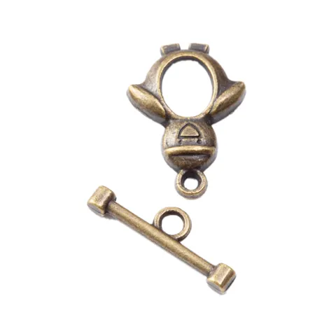DIY Fabrication de Bijoux Alliage Fermoir à Bascule Motif Manchot Connecteurs Vintage Pour Bracelet Collier Bronze Antique Argent