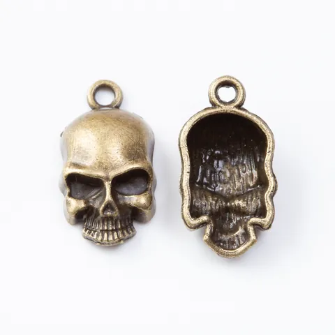 DIY Vintage Zinc Alloy Skull Pendants For Jewelry Making Antique Bronze Silver Copper Gold Metal Skull Charms For DIY Crafting
