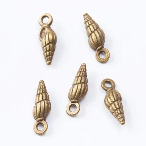 Pendentifs en Alliage de Zinc Vintage Forme de Conque Accessoires de Bijoux DIY pour Collier Bracelet Bronze Antique Argent Métal Charms