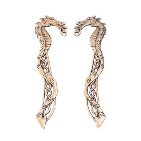 Vintage Zinc Alloy Dragon Bookmark Pendant Celtic Knot Hollow DIY Jewelry Making Accessories Antique Silver Bronze White K