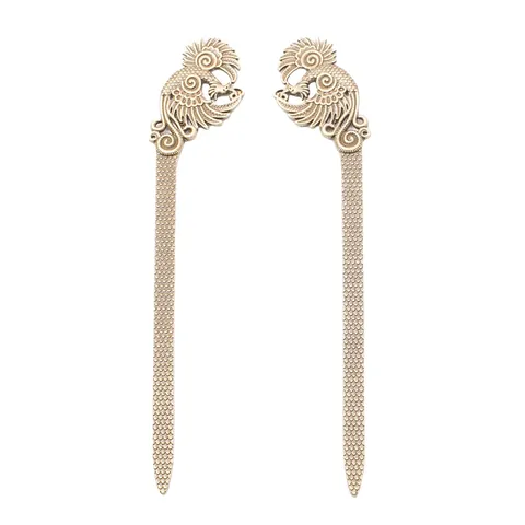 Vintage Zinc Alloy Phoenix Hairpin Pendant Bookmark Chinese Style Carved Texture Antique DIY Jewelry Making Accessories