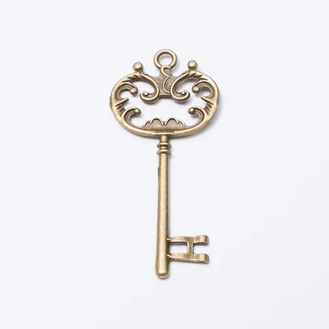 Pendentifs Clé Vintage en Alliage Pour Fabrication de Bijoux DIY Breloques Clé en Métal Électroplaqué Or Rose Argent Bronze Déco