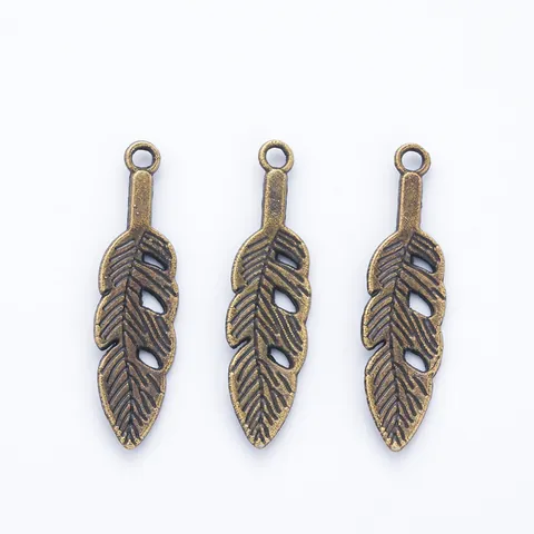Vintage Alloy Feather Charms Leaf Pendants For DIY Jewelry Making Necklaces Bracelets Earrings Crafting Accessory Components Antique