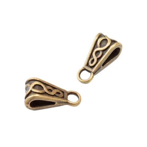 Vintage Alloy Infinity Pattern Pinch Bails For DIY Jewelry Making Pendants Connector Clasps Gold Silver Bronze Accessories