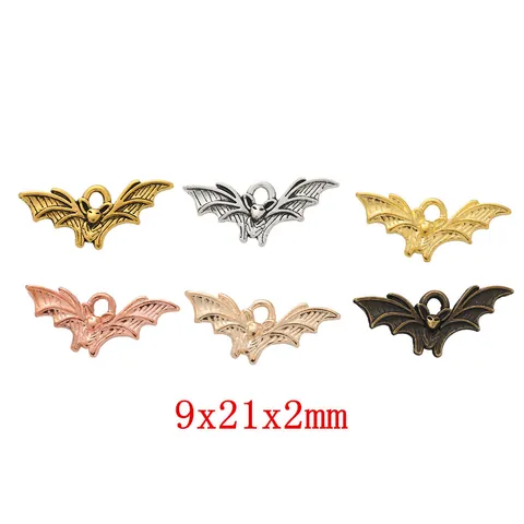 Vintage Alloy Bat Charms Pendants For DIY Jewelry Making Halloween Earring Necklace Accessories Animal Bat Shape Metal Crafts Decorations