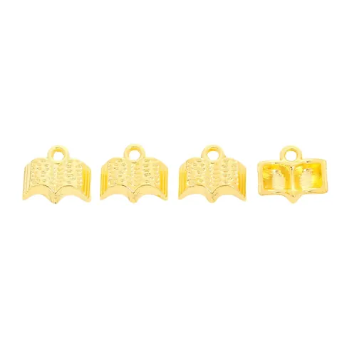Vintage Alloy Book Charms For DIY Jewelry Making Accessories Antique Gold Silver Bronze Mini Open Book Pendants For Bracelet Necklace Craft