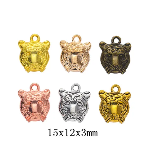 Breloques Tête de Tigre en Alliage de Zinc Vintage Pour Fabrication de Colliers Bracelets DIY Accessoires Bijoux Animaux
