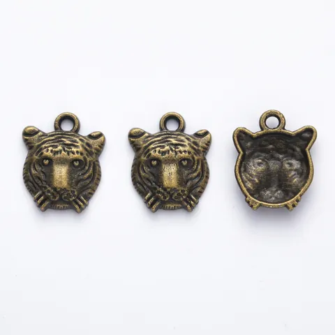 Breloques Tête de Tigre en Alliage de Zinc Vintage Pour Fabrication de Colliers Bracelets DIY Accessoires Bijoux Animaux