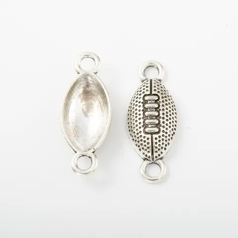Vintage Zinc Alloy American Football Rugby Charms For DIY Jewelry Making Necklaces Bracelets Connectors Sports Theme Pendants