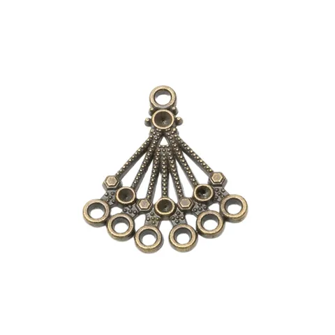 Vintage Legierung Fächerförmige Mehrloch Verbinder Anhänger Für DIY Schmuckherstellung Antik Bronze Silber Ohrring Halskette Zubehör