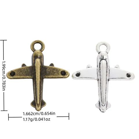 Dijes de Avión de Aleación de Zinc Vintage Colgantes de Avión Para Hacer Joyas de Bricolaje Accesorios de Llavero