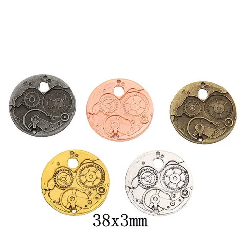 Vintage Legering Steampunk Tandwiel Klok Hanger Charm Voor DIY Sieraden Maken Accessoires Retro Mechanische Industriële Stijl Hanger
