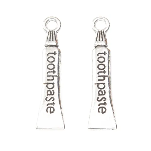 Dijes de Aleación de Zinc Vintage Forma Tubo de Pasta de Dientes Colgantes de Metal para Joyería DIY Bronce Plata Antiguo