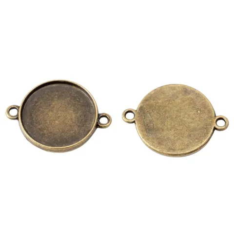 Vintage Zinklegierung Rund Cabochon Fassung Basis Doppelglied Verbinder Für DIY Schmuckherstellung Armband Halskette Zubehör