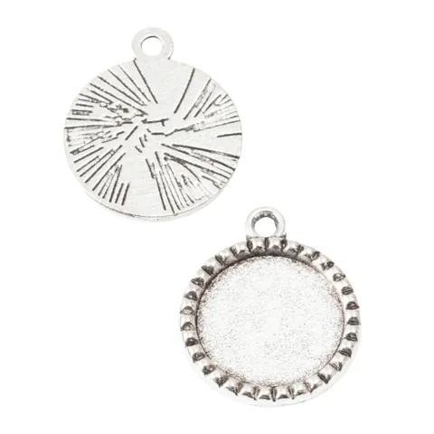 Vintage Runde Legierung Anhänger Basis Tablett Zahnradkante Metall Charm Basis Für DIY Schmuckherstellung Antik Silber Bronze Nur Anhänger