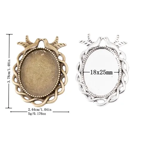 Vintage Legierung Oval Anhänger Basis Mit Zwei Vögeln Taube Design Antike Metall Schmuck Zubehör Für DIY Halskette Handwerk