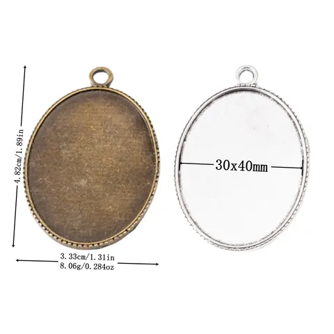 Vintage Legierung Oval Anhänger Basis Cabochon Fassung Tablett Für DIY Halskette Schmuckherstellung Zubehör Antik Bronze Silber