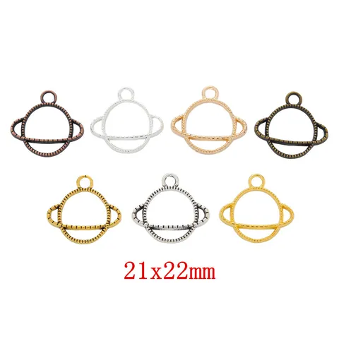Vintage Zinklegierung Saturn Planet Anhänger DIY Schmuckherstellung Zubehör Galvanisierte Metallanhänger Für Halskette Ohrring Dekor