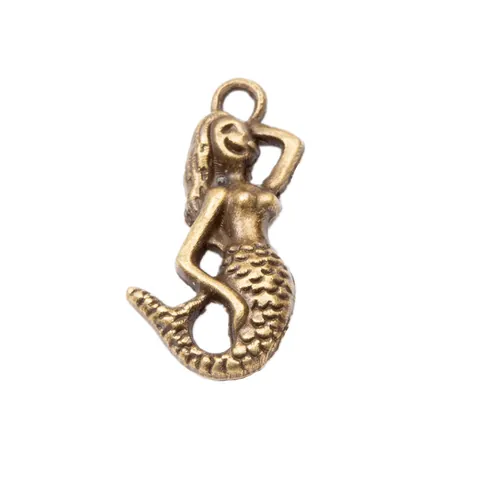 Vintage Legierung Meerjungfrau Anhänger DIY Schmuckzubehör Meerjungfrau Form Metall Charms Anhänger Ohne Kette