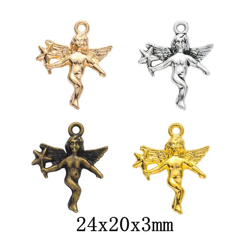 Vintage Zinklegierung Engel Cupid Stern Anhänger Für DIY Halskette Armband Schmuckherstellung Zubehör Retro Anhänger