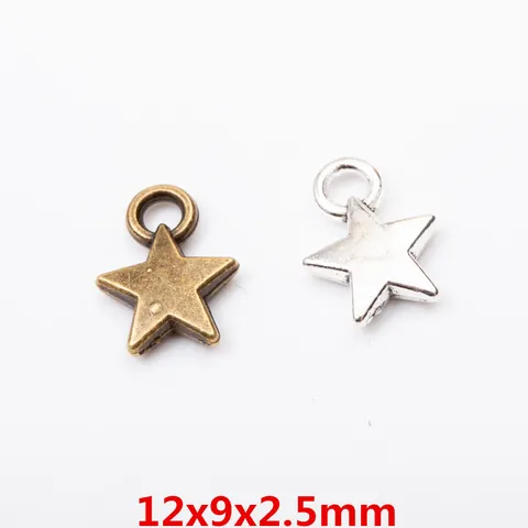 Vintage Sternanhänger Aus Legierung DIY Schmuckzubehör Für Halsketten Armbänder Bronze Altsilber Stern Charms Zubehör
