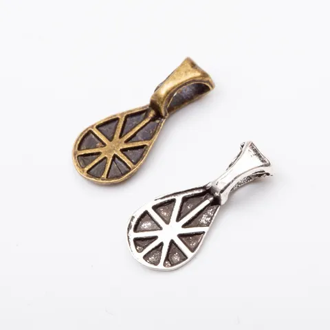 Vintage Zinklegierung Wassertropfen Geometrische Radialmuster Anhänger Für DIY Schmuckherstellung Zubehör Antike Bronze Silber Überzogene Charms