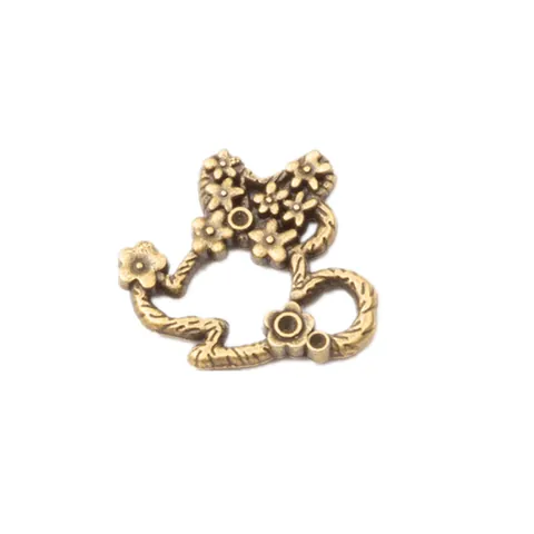 Vintage Zinklegierung Blumen Mausekopf Anhänger Für DIY Schmuckherstellung Antik Bronze Silber Gold Charms Zubehör