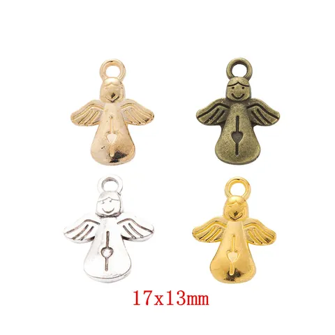 Vintage Alloy Angel Wing Charm Pendant With Heart Cutout Spanish Inscribed Eres Un Angel For DIY Jewelry Making Crafts