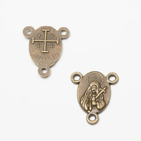 Vintage Zinklegierung Jesus Rosenkranz Verbinder Drei-Wege Jerusalemkreuz Medaille Anhänger Für Religiösen DIY Schmuck Zubehör
