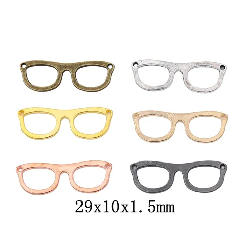 Vintage Zinc Alloy Eyeglasses Frame Pendants DIY Jewelry Making Accessories Electroplated Retro Glasses Charms For Earrings Necklace Bracelet Handicraft