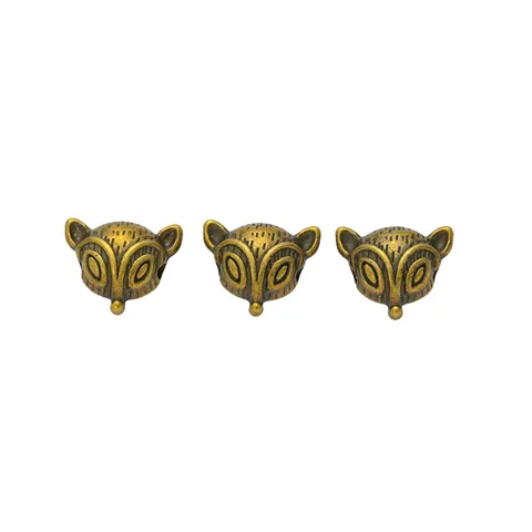 Retro Fuchskopfperlen aus Legierung für DIY-Schmuck Antik Bronze Silber Gold Galvanisierte Tier-Zwischenperlen Zubehör