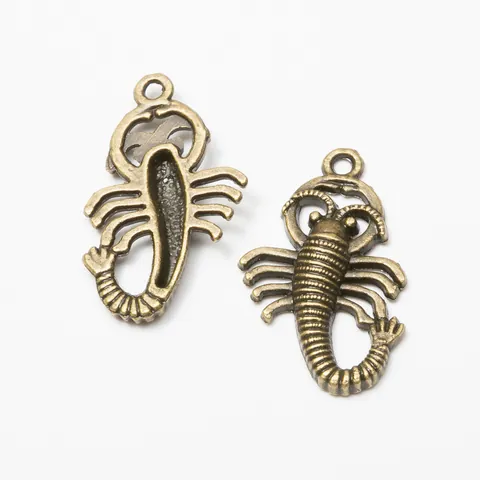 Vintage Zinklegierung Skorpion Anhänger Für DIY Schmuckherstellung Zubehör Antike Bronze Silber Tier Charms