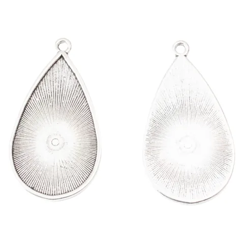 Vintage Legierung Wassertropfen Anhänger Basis Tablett Teardrop Zeit Edelstein Cabochon Fassung Für DIY Halskette Schmuck Zubehör