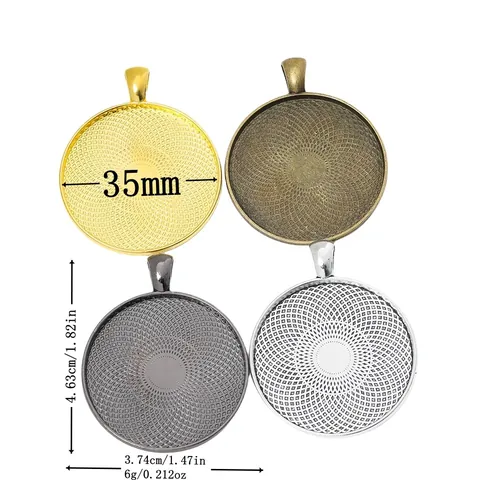 Base de Lunette de Plateau de Pendentif Rond en Alliage Vintage Pour la Fabrication de Bijoux DIY Sertissage de Cabochon