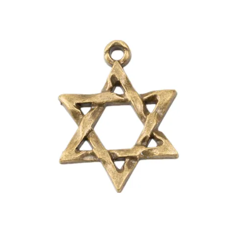 Vintage Zinc Alloy Hexagram Star Of David Pendants DIY Jewelry Making Charms Antique Silver Bronze Retro Metallic Charms