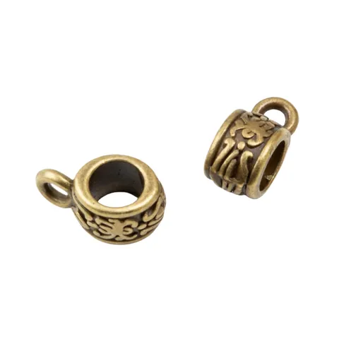 Perline Distanziatrici a Foro Grande in Lega di Zinco Vintage Con Anello Relief Per Gioielli Fai da Te Bracciale Collana