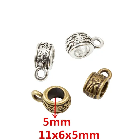 Perline Distanziatrici a Foro Grande in Lega di Zinco Vintage Con Anello Relief Per Gioielli Fai da Te Bracciale Collana