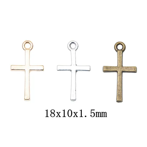 Vintage Alloy Cross Pendant Charms DIY Metal Jewelry Making Accessories For Necklace Bracelet Findings Antique Silver Gold