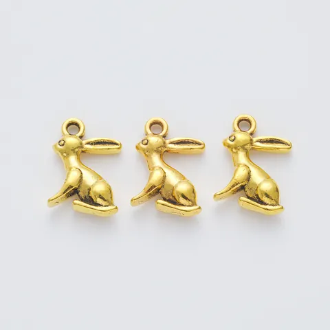 Vintage Alloy Rabbit Charm Pendant For DIY Jewelry Making Animal Bunny Shape Accessory Multiple Metal Colors