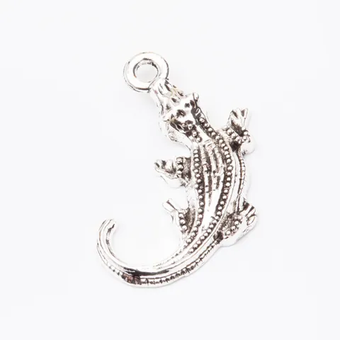 Vintage Alloy Crocodile Alligator Pendants Charms DIY Jewelry Making Accessories Antique Bronze Antique Silver Animal Charms