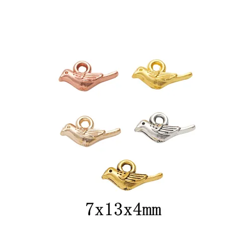 Vintage Alloy Bird Pendant Charms For DIY Jewelry Making Bracelet Necklace Accessories Antique Style Bird Shape Charms