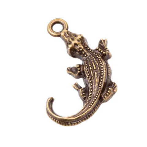 Vintage Alloy Crocodile Alligator Pendants Charms DIY Jewelry Making Accessories Antique Bronze Antique Silver Animal Charms