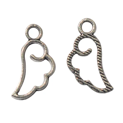 Vintage Alloy Angel Wing Charms For DIY Jewelry Making Antique Bronze Silver Gold Metal Hollow Out Wing Pendants Accessories