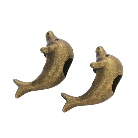Vintage Delfin Legierung Großloch Distanzperlen Antik Bronze Silber Plattiert Tier Anhänger Für DIY Armband Schmuckherstellung