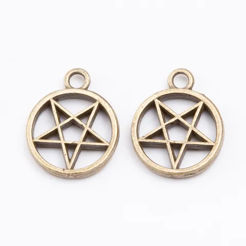 Vintage Legierung Rund Stern Pentagramm Kreis Anhänger Für DIY Schmuckherstellung Halsketten Ohrringe Handwerk Zubehör